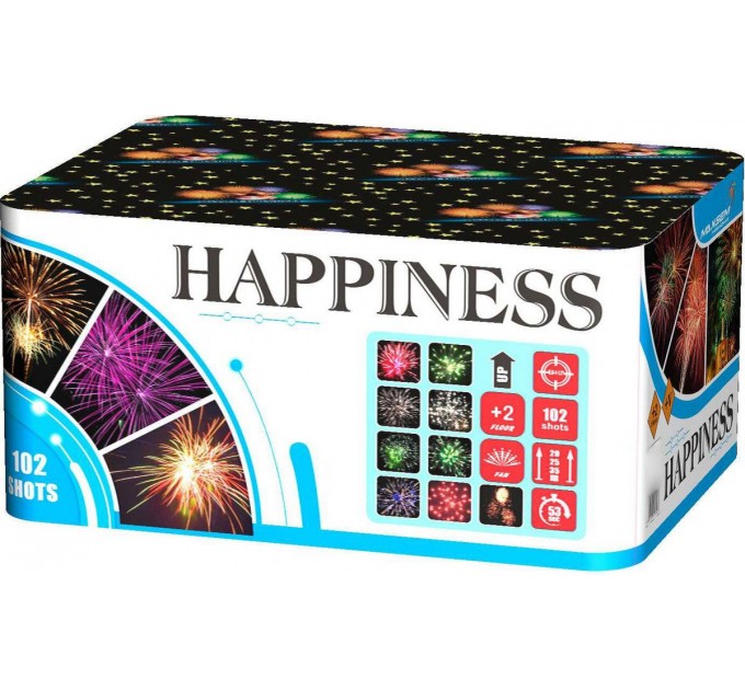 Фейерверк MC128 Счастливый миг / Happiness (0,8", 1", 1,2" х 102)