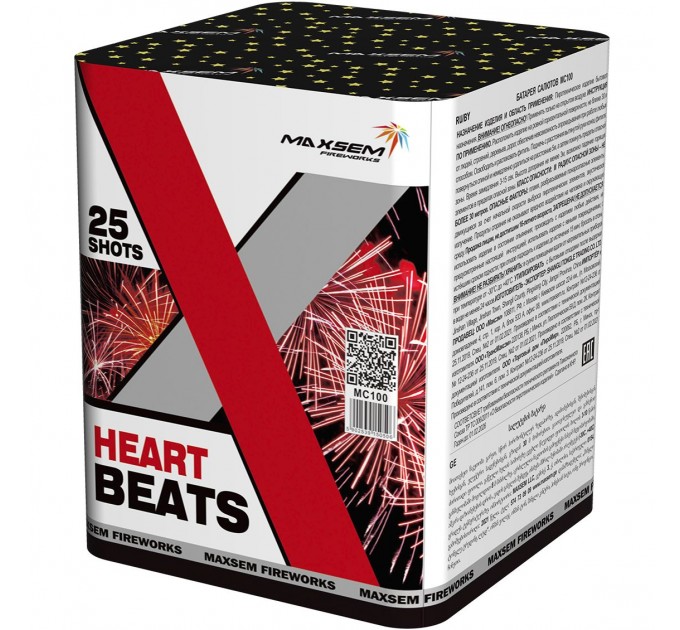 Фейерверк MC100 Биение сердца / HEART BEATS (1,2" х 25)