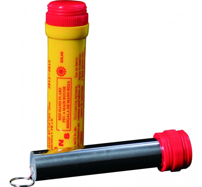 Факел сигнальный красный (огонь и дым), корпус пластик/металл MF-0220R